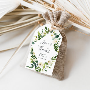 Alabaster Floral Frame Wedding Favour Gift Tags