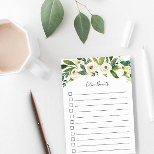 Alabaster Floral Personalised To-Do List Post-it Notes