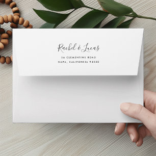 Alabaster Floral Pre-Printed Return Address 5x7 Envelope