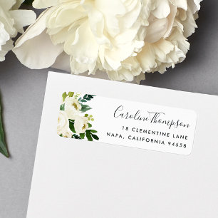 Alabaster Floral Return Address