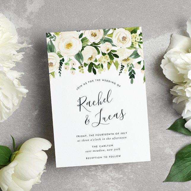 Alabaster Floral Wedding Invitation (Creator Uploaded)