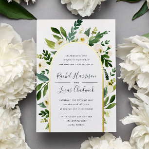 Alabaster   Green & White Floral Arch Wedding