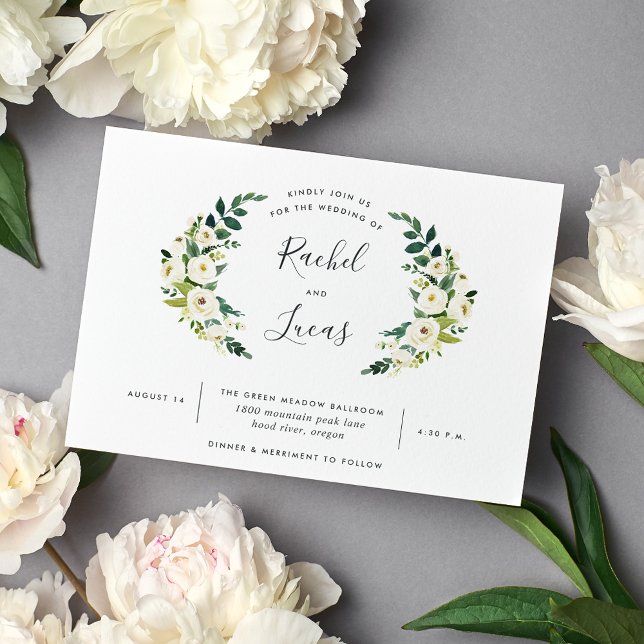 Alabaster Laurel Wedding Invitation (Creator Uploaded)