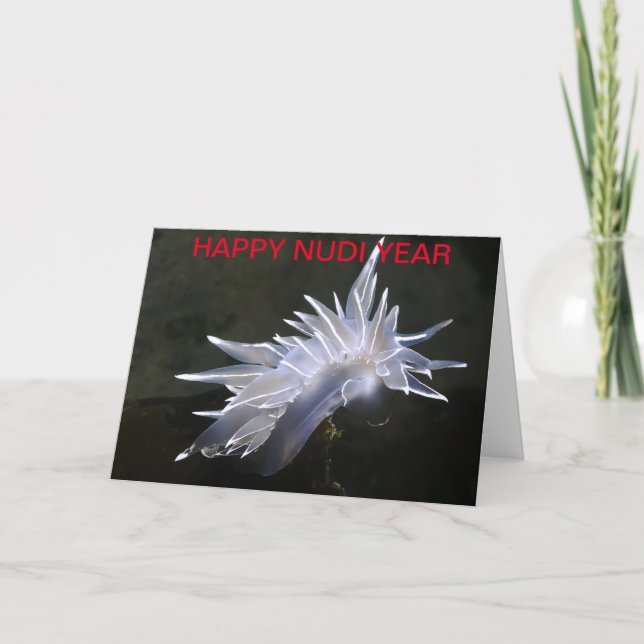 Alabaster Nudibranch Card - New Year (Front)