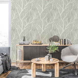 Alabaster Sage Tree Branches Wallpaper