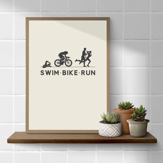 Alabaster • Swim Bike Run Triathlon Icon Series Poster (Creator Uploaded)
