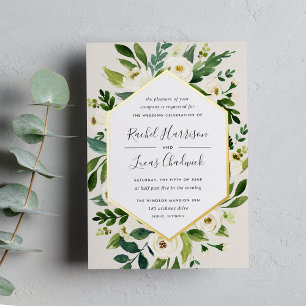 Alabaster White Floral Frame Wedding