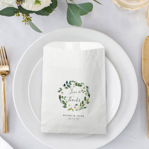 Alabaster Wreath Wedding Thank You Favour Bags