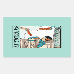 Aladdin Chinese Vintage Magic Lantern  Rectangular Sticker