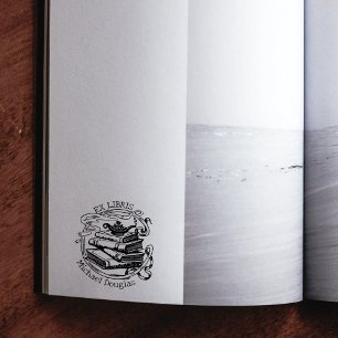 Aladdin Lamp Custom Ex Libris, Book Rubber Stamp