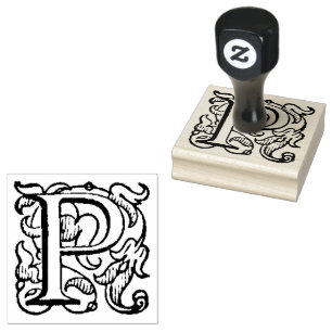 Aladdin O'Brien Capital Letter P Rubber Stamp