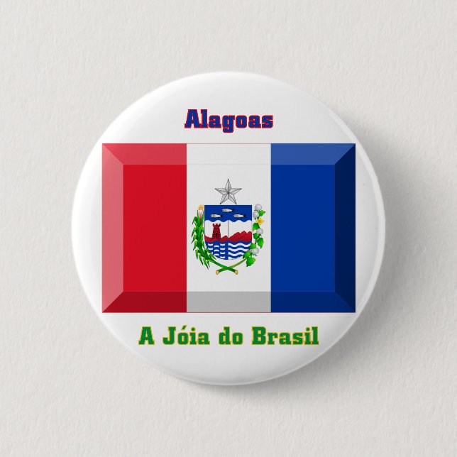 Alagoas Flag Gem 6 Cm Round Badge (Front)