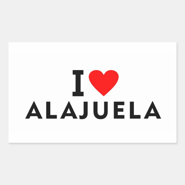 Alajuela Costa Rica love city heart like travel Rectangular Sticker (Front)