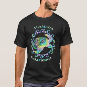 Alameda California Vacation Colourful Tribal Turtl T-Shirt