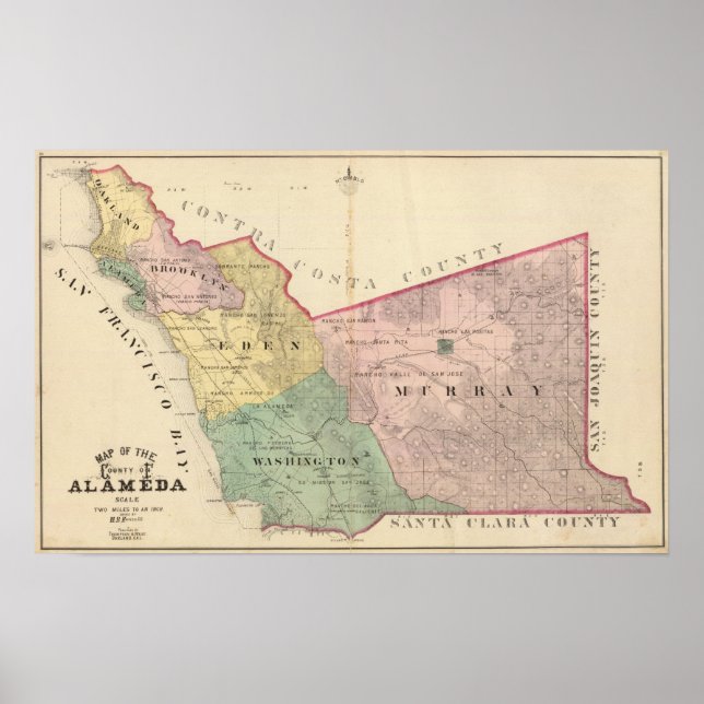 Alameda County map Poster (Front)