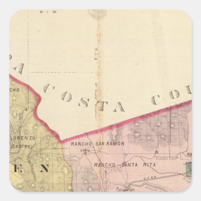 Alameda County map Square Sticker (Front)