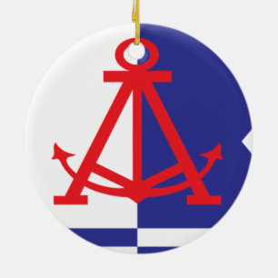 Alameda flag ceramic tree decoration