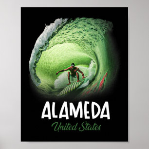 Alameda United States Surfing Surfboard  Poster