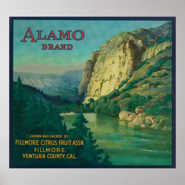 Alamo Orange LabelFillmore, CA Poster (Front)