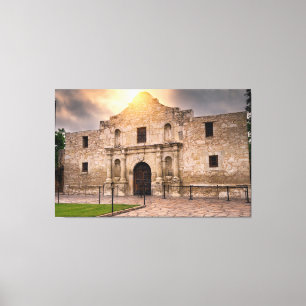 Alamo Under The Rising Sun Canvas Art