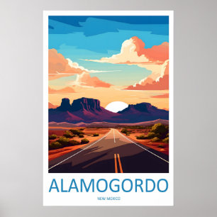 Alamogordo New Mexico Vintage Travel Poster Ski