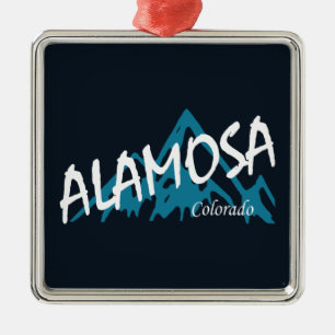 Alamosa Colorado Mountains Metal Tree Decoration
