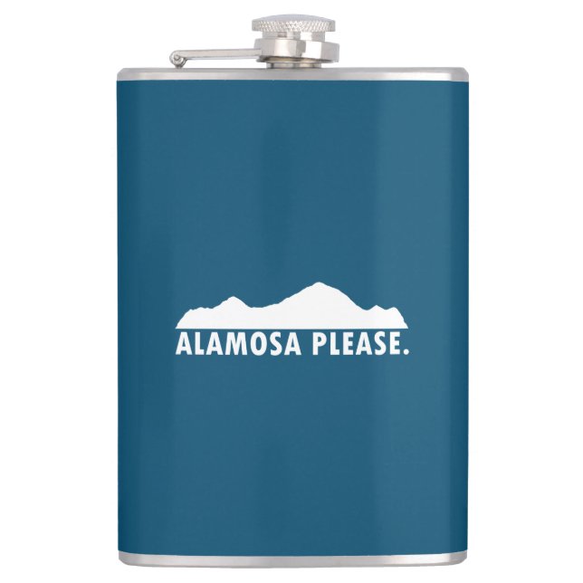 Alamosa Colorado Please Hip Flask (Front)