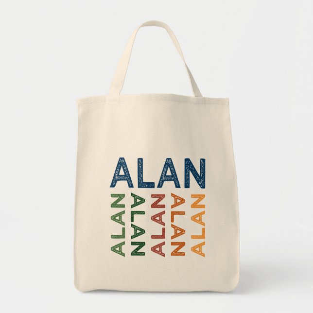 Alan Cute Colourful Tote Bag (Front)