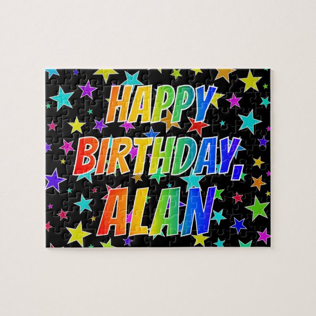 "ALAN" First Name, Fun "HAPPY BIRTHDAY" Jigsaw Puzzle (Horizontal)
