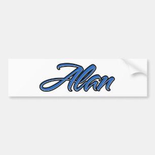 Alan name blue sticker auto sticker