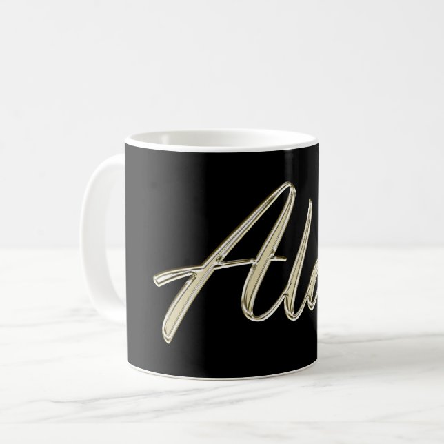 Alan Name whitegold Tasse Teetasse Coffee Mug (Front Left)