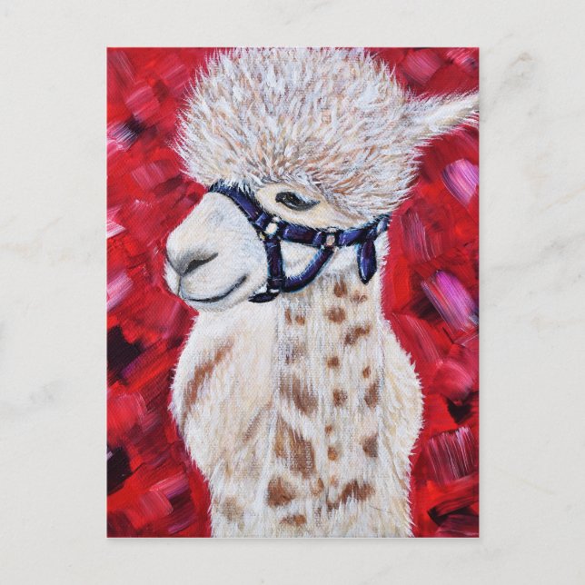 Alan the Alpaca Painting Postcard (Front)