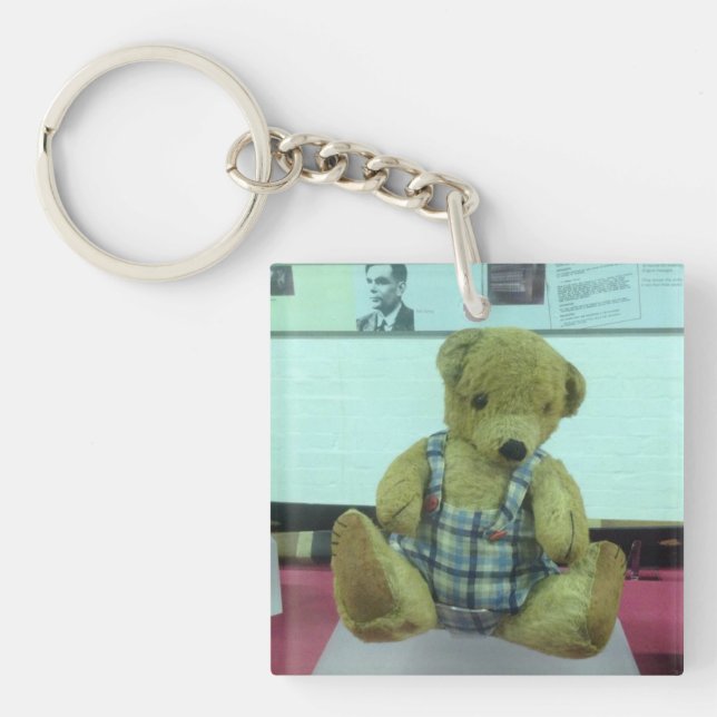 Alan Turing's teddy bear Key Ring (Front)