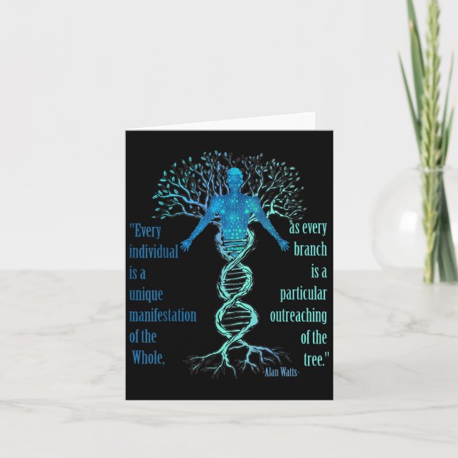 Alan Watts Best Philosophical Quotes Tree Of Life  Card (Front)