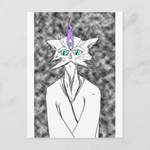 Alan Watts Cat Postcard