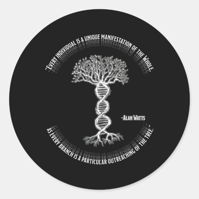 Alan Watts Every Individual Is P Of The Whole Classic Round Sticker (Front)