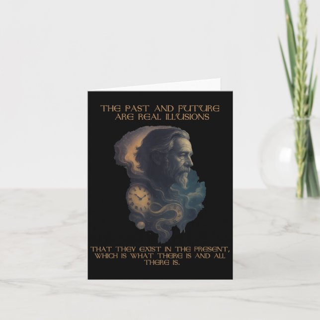 Alan Watts Quote Time Illusion Clock Cosmic Mind  Card (Front)
