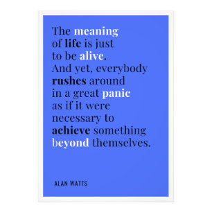 Alan Watts - The Meaning of Life Photo Print