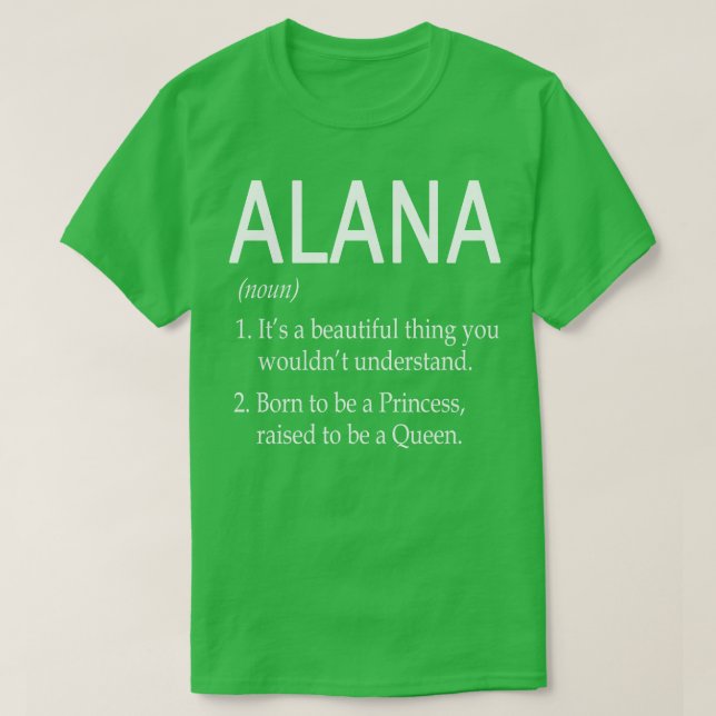 Alana Name Gift T-Shirt (Design Front)