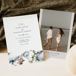 ALANA Tropical Ocean Coral Jelly Fish Beach Photo Invitation