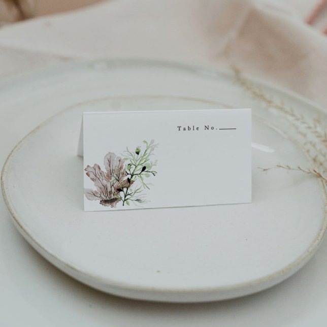 ALANA Tropical Ocean Coral Jelly Fish Beach Place Card (Creator Uploaded)