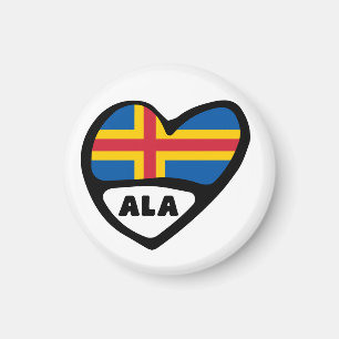 Åland Islands Country Code Flag Heart ALA Magnet