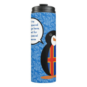 Åland Islands Holiday Ms. Penguin Talking Thermal Tumbler