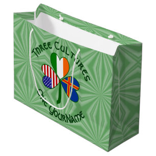 Åland Islands Ireland USA Shamrock Personalised  Large Gift Bag