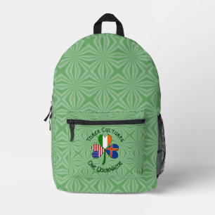 Åland Islands Irish USA Shamrock Personalised Text Printed Backpack