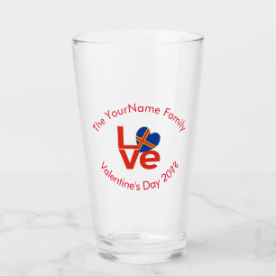 Åland Islands Red Letter LOVE Flag Personalised  Glass