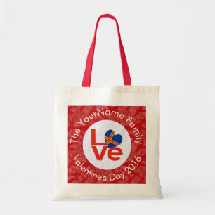Åland Islands Red Letter LOVE Flag Personalised Tote Bag