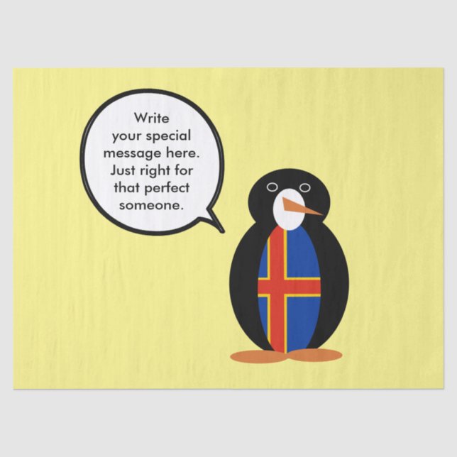 Åland Islands Talking Ms Penguin Personalised  Tissue Paper (Front)