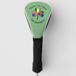 Åland Islands USA Ireland Flags Shamrock Personal Golf Head Cover