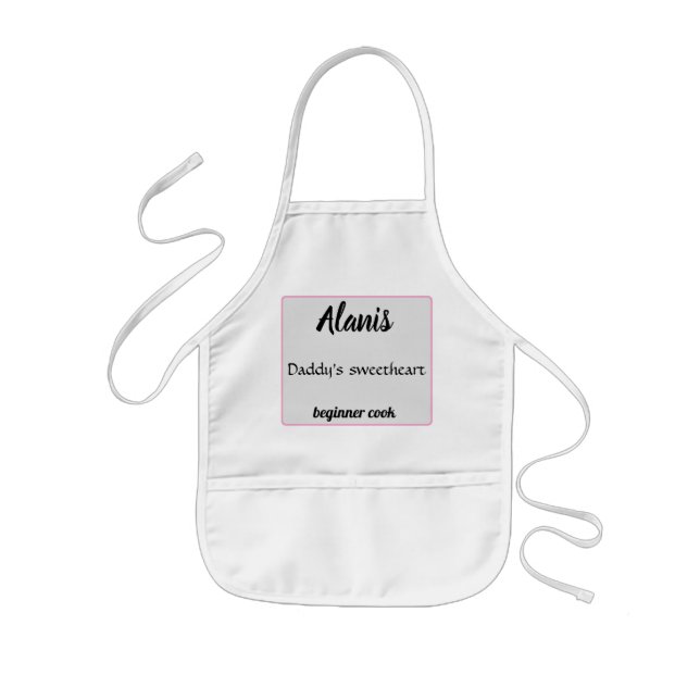 Alanis Daddy's sweetheart beginner cook Kids Apron (Front)